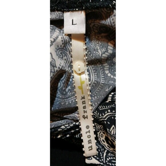 Uncle Frank Black Paisley Top with Lace Back Anthropologie Women's Size L - Picture 6 of 7